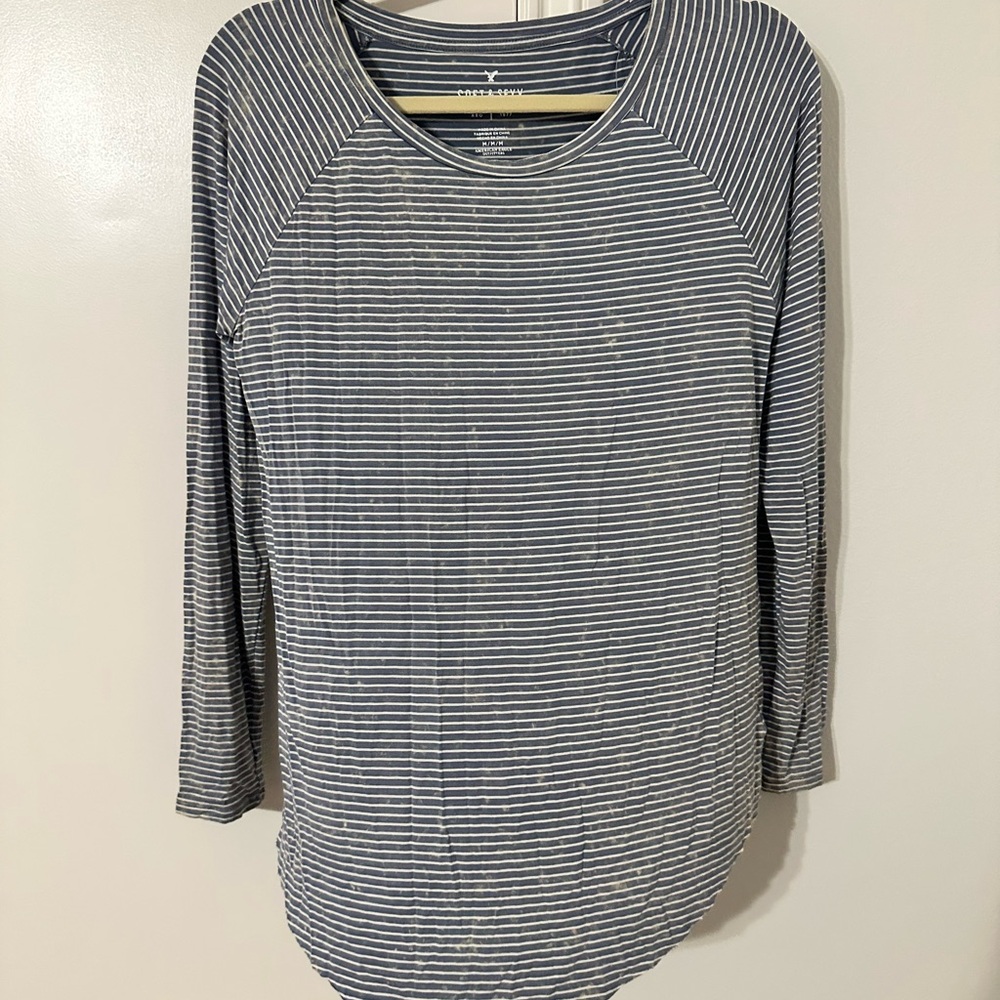 American Eagle Outfitters Women's Soft and Sexy Striped Long Sleeve Top